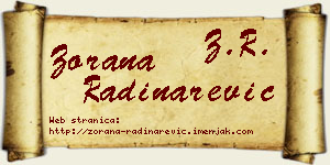 Zorana Radinarević vizit kartica